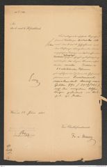 k.k. naturhistorisches Hofmuseum, Intendanzakten 1885-1896 (Hauer), Aktenzahl Z.388.a/1891, Seite 1